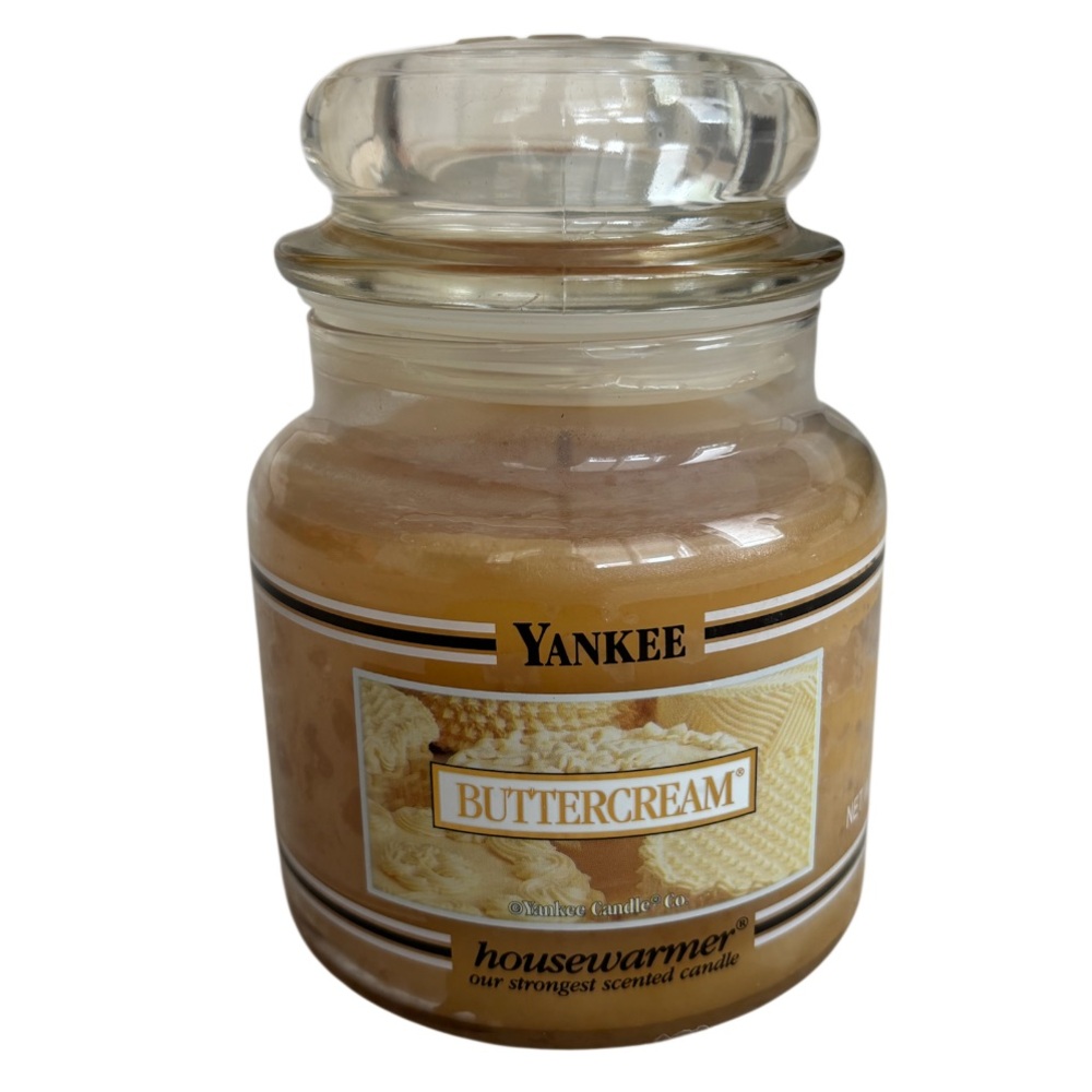 Yankee Candle Jar Buttercream Rare Vintage Black Band Cream Off White 14.5 Oz - Picture 5 of 16